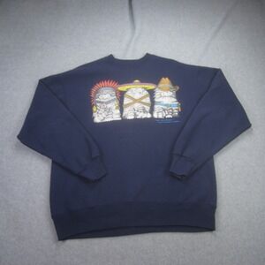 Vtg The Wild Bunch 1992 Carol Montgomery Sweatshirt Large Cats Native American‎